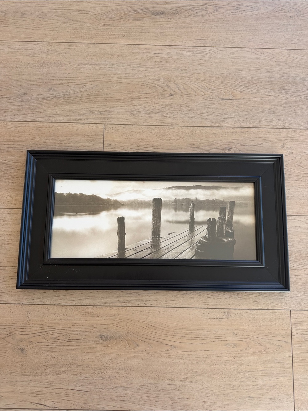 Black Framed Lakeside Pier Wall Art